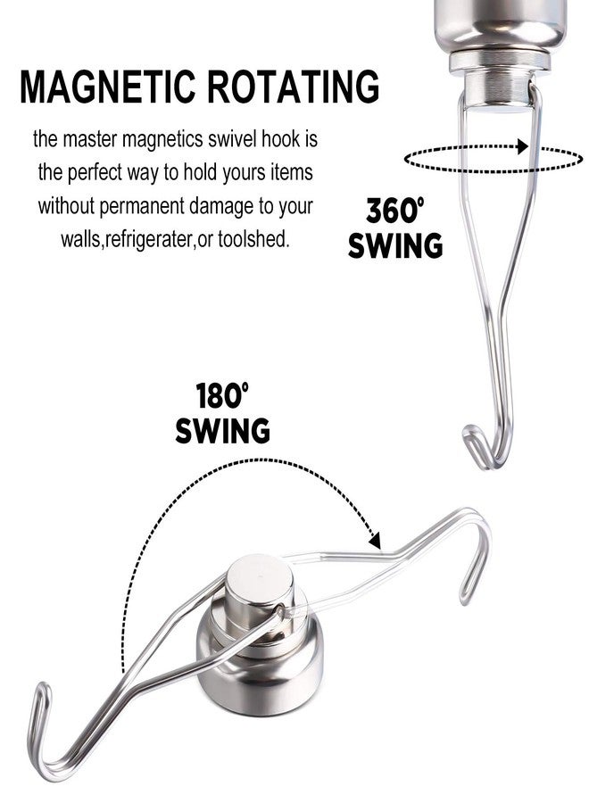 MIKEDE Magnetic Hooks Heavy Duty, 80 lb+ Strong Swivel Swing Neodymium Magnetic Hooks for Hanging, Strong Magnet Hanger for Cruise Cabins, Locker, Toolbox, Home, Kitchen - Pack of 10 - Image 3
